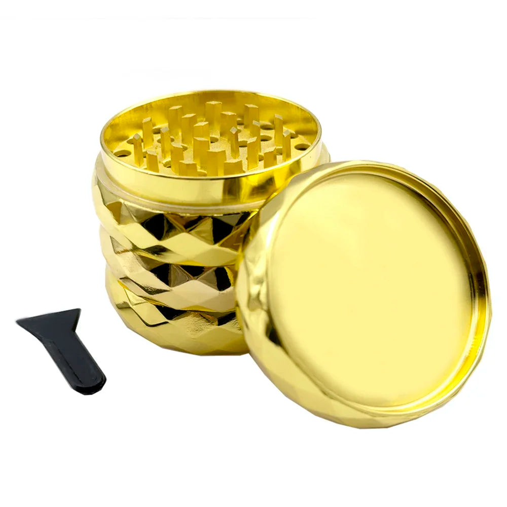 Herb Grinder Wavy Style Zinc Alloy Crucher 4 Parts Diamond 56mm Diameter Crusher Grinders Kitchen Cool Gadget